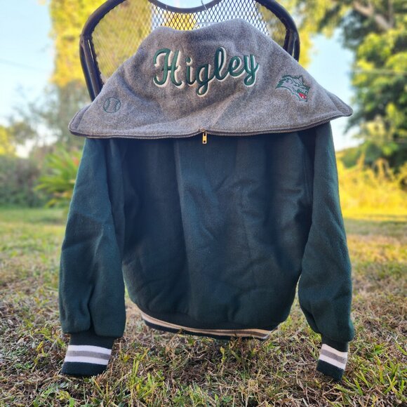 Ripon Jackets MD/L- FOREST GREEN VARSITY JACKET STICHING, PATCHES, PINS - Picture 3 of 7